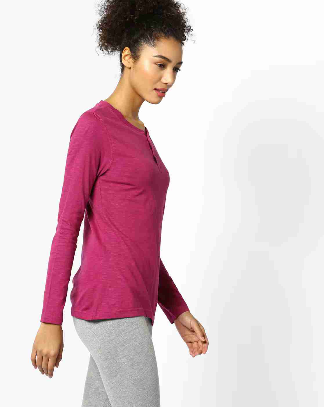 HUSHH | Heathered Henley T-shirt