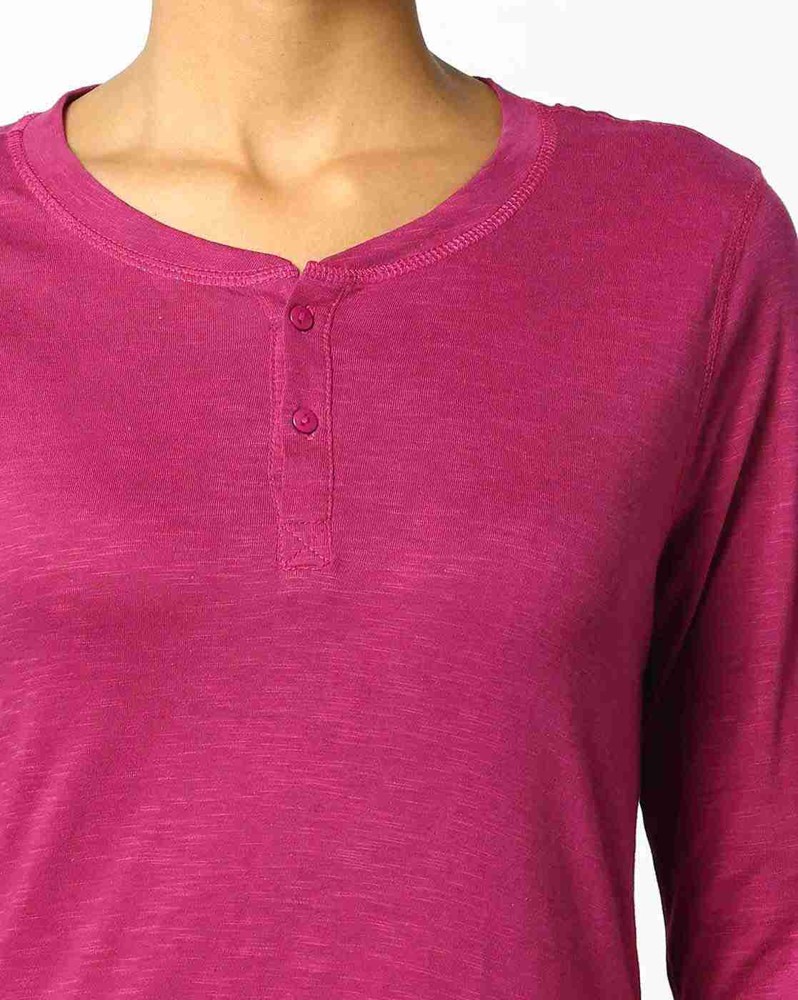 HUSHH | Heathered Henley T-shirt|4