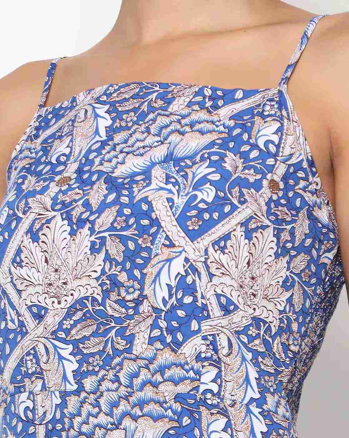 HUSHH | Floral Print A-line Dress with Spaghetti Straps|2