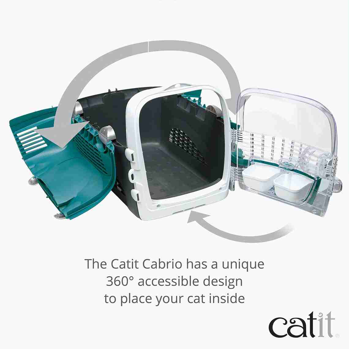 Catit Cabrio Carrier for Cats, Turquoise