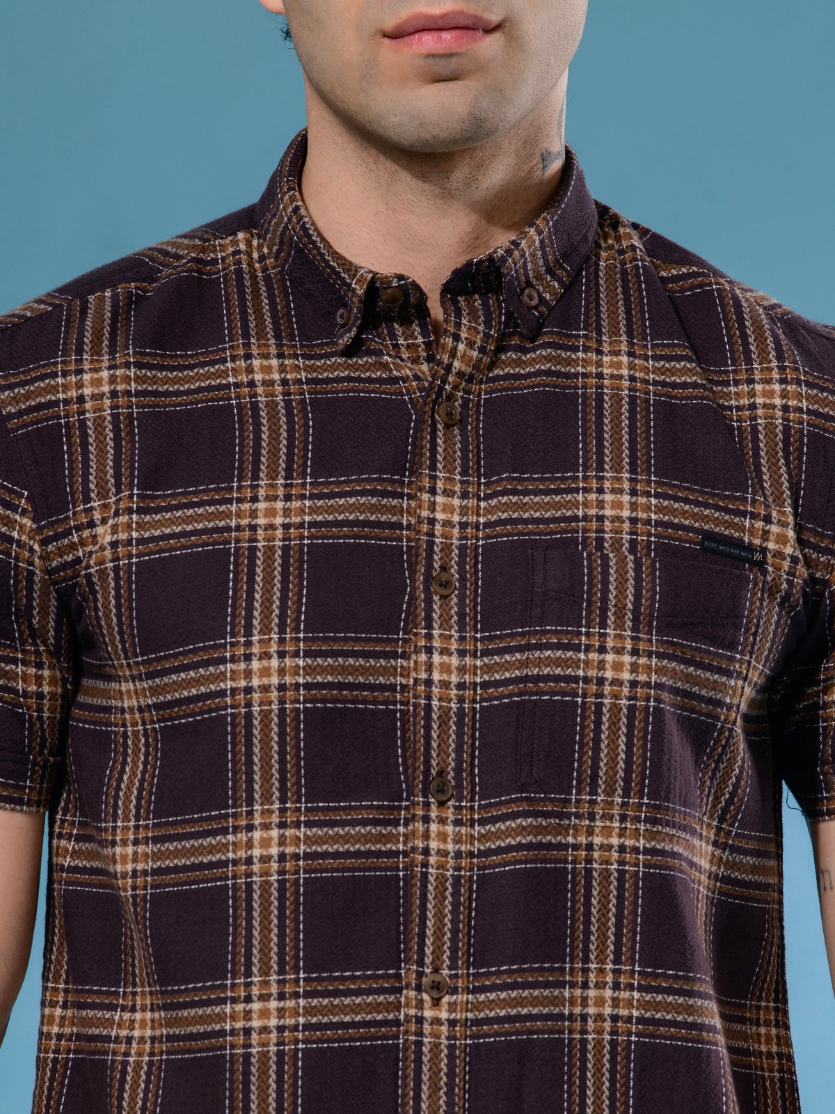 ALBION MENS MOF BROWN SHIRT