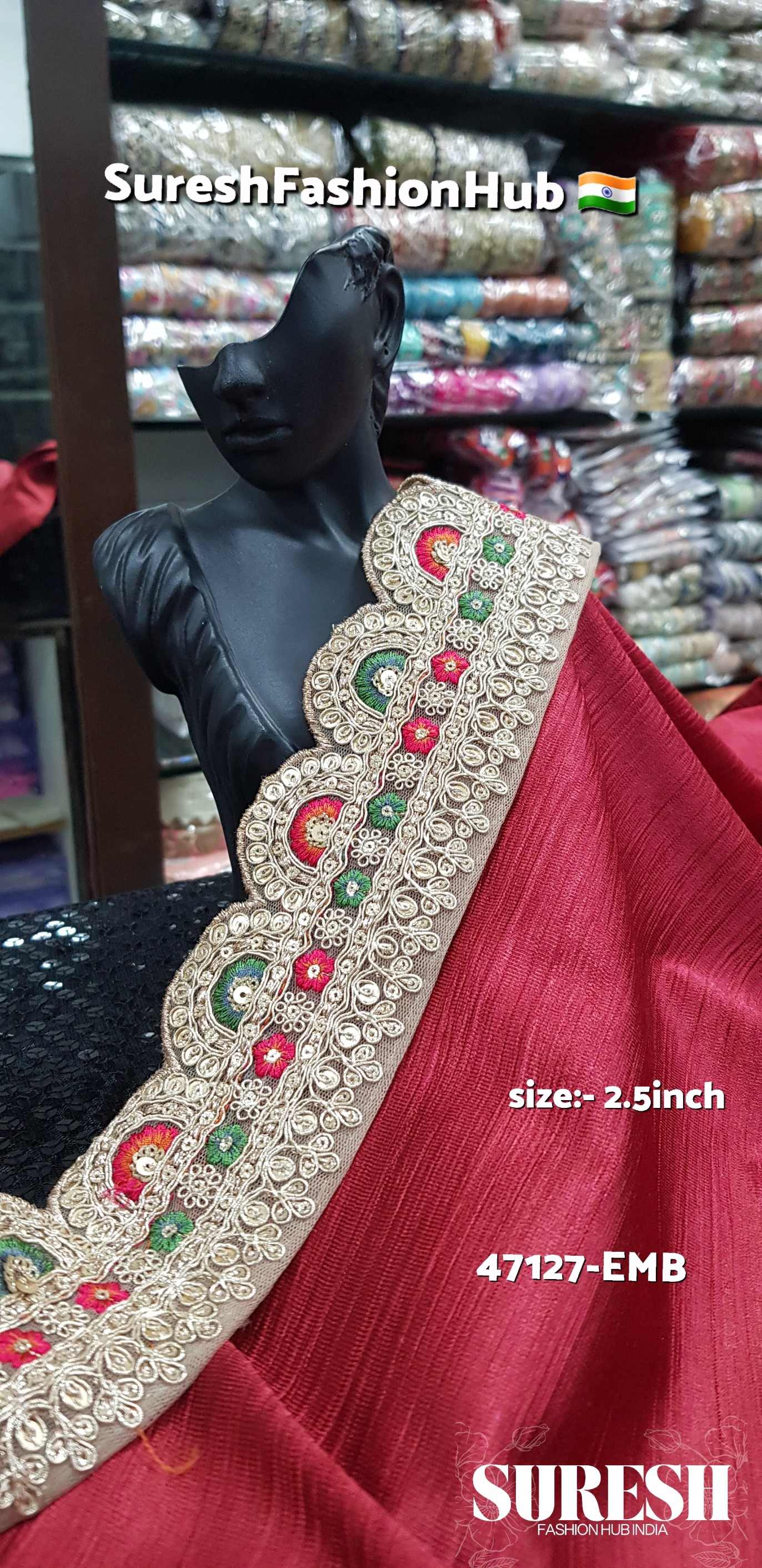 Sabyasachi-Inspired Floral Scalloped Lace – Color No. 3