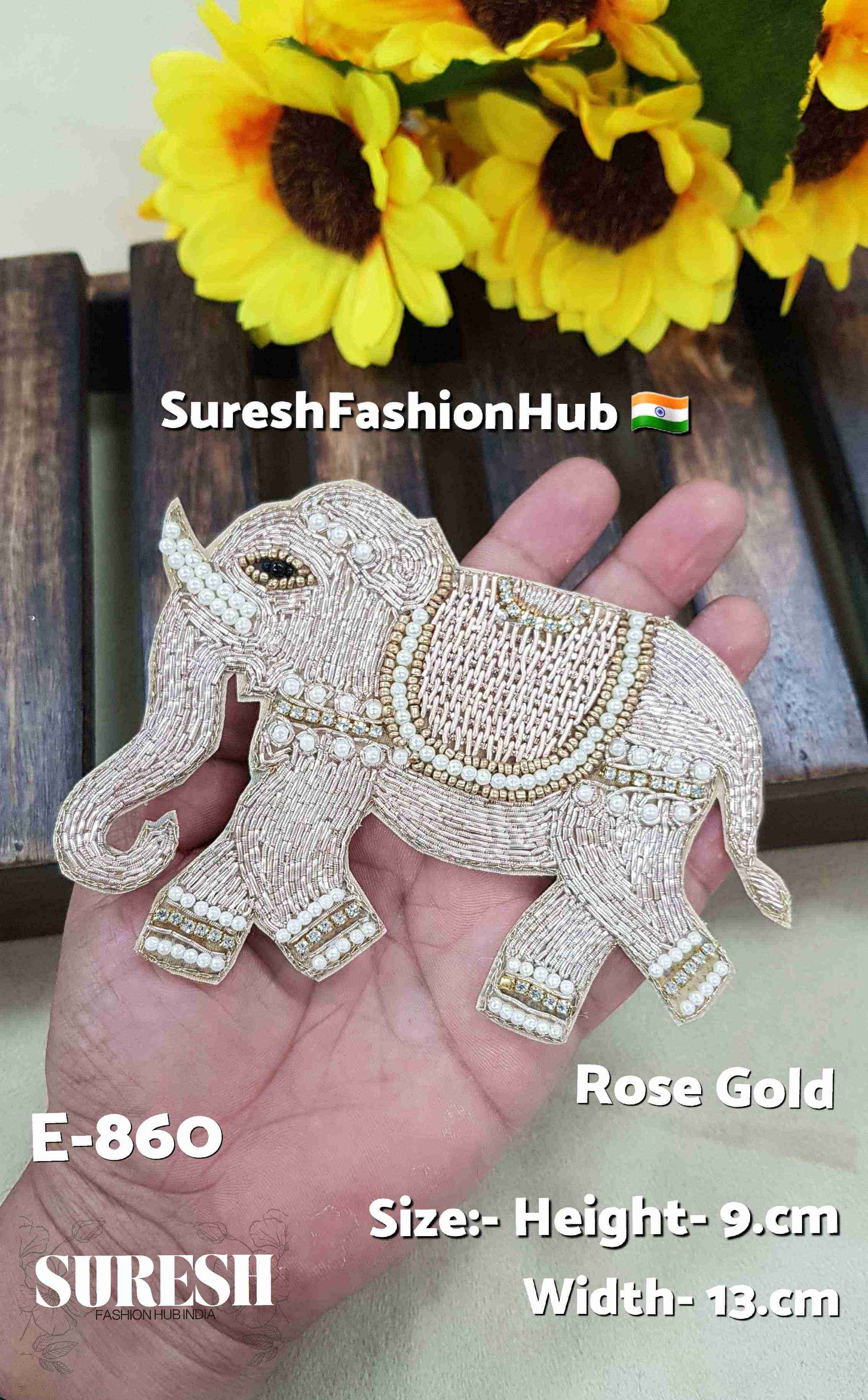 ose Gold Left Facing Elephant Patch