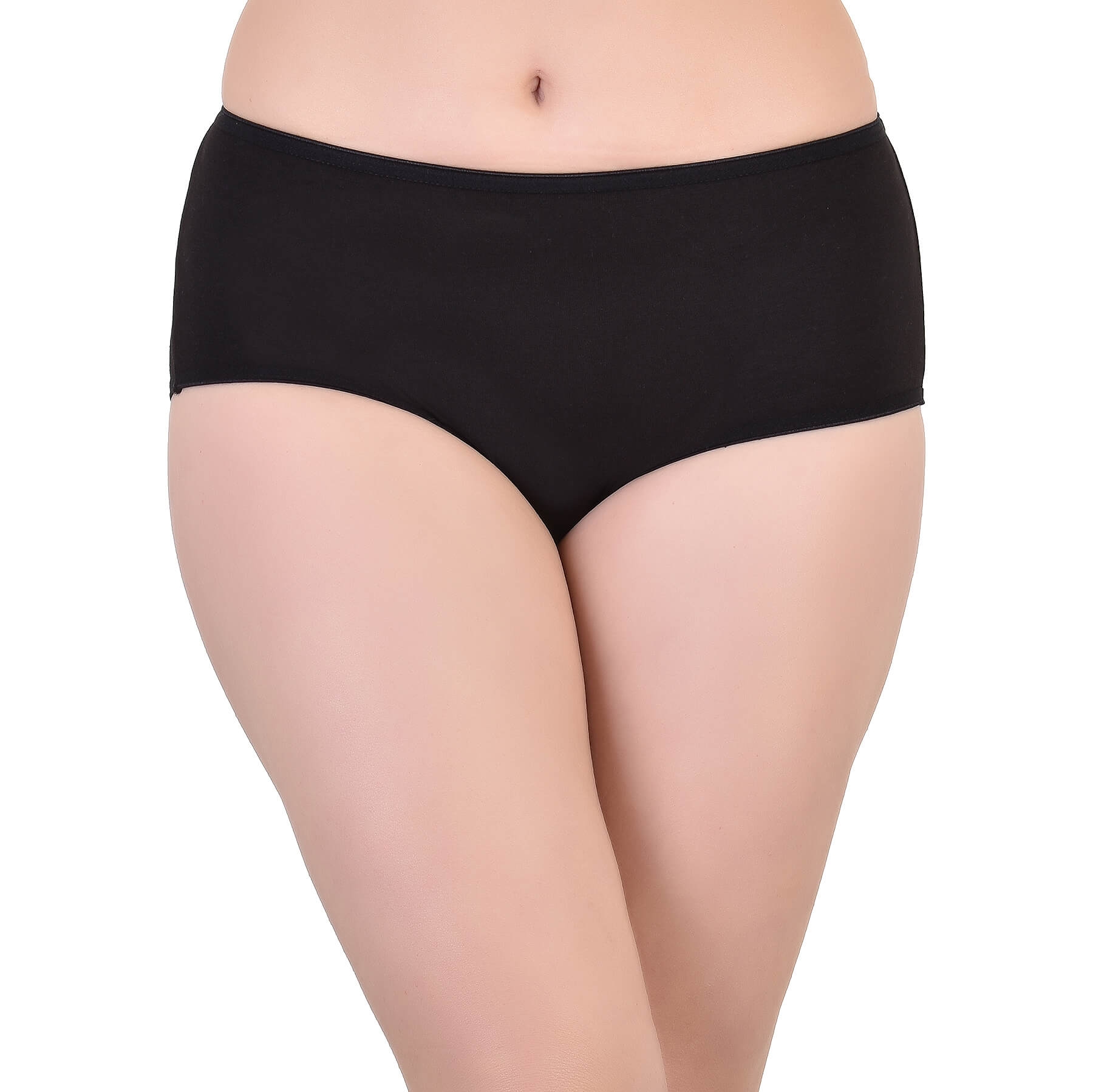 Bamboo Fabric Women Underwear, Midi Panties Peach/Black 2PCS