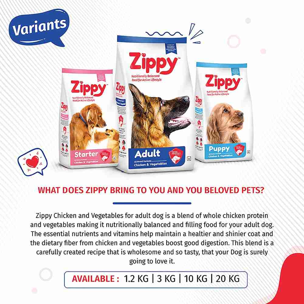 Zippy Adult Chicken and Veg Dry Food for Dogs 3 kg