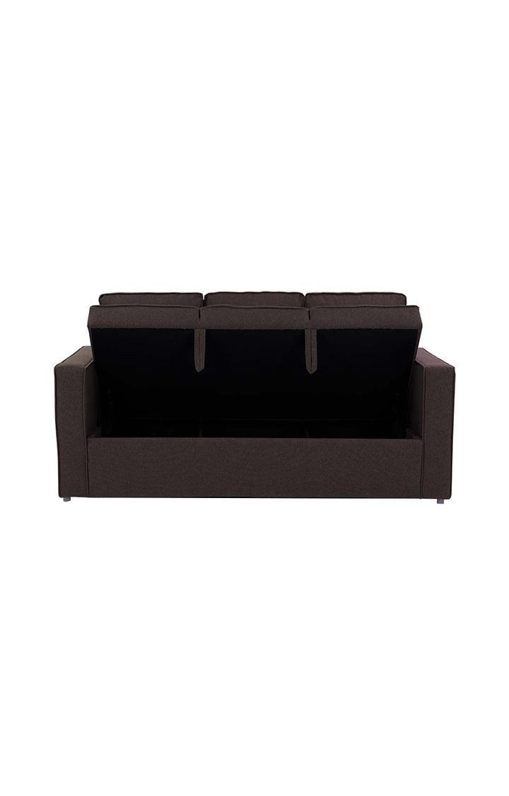 neudot Saya Dual Color Storage Sofa for Living Room |3 Persons Sofa|Premium Fabric with Cushioned Armrest | Solid Wood Frame|3 Seater in Saya Earth Brown Color
