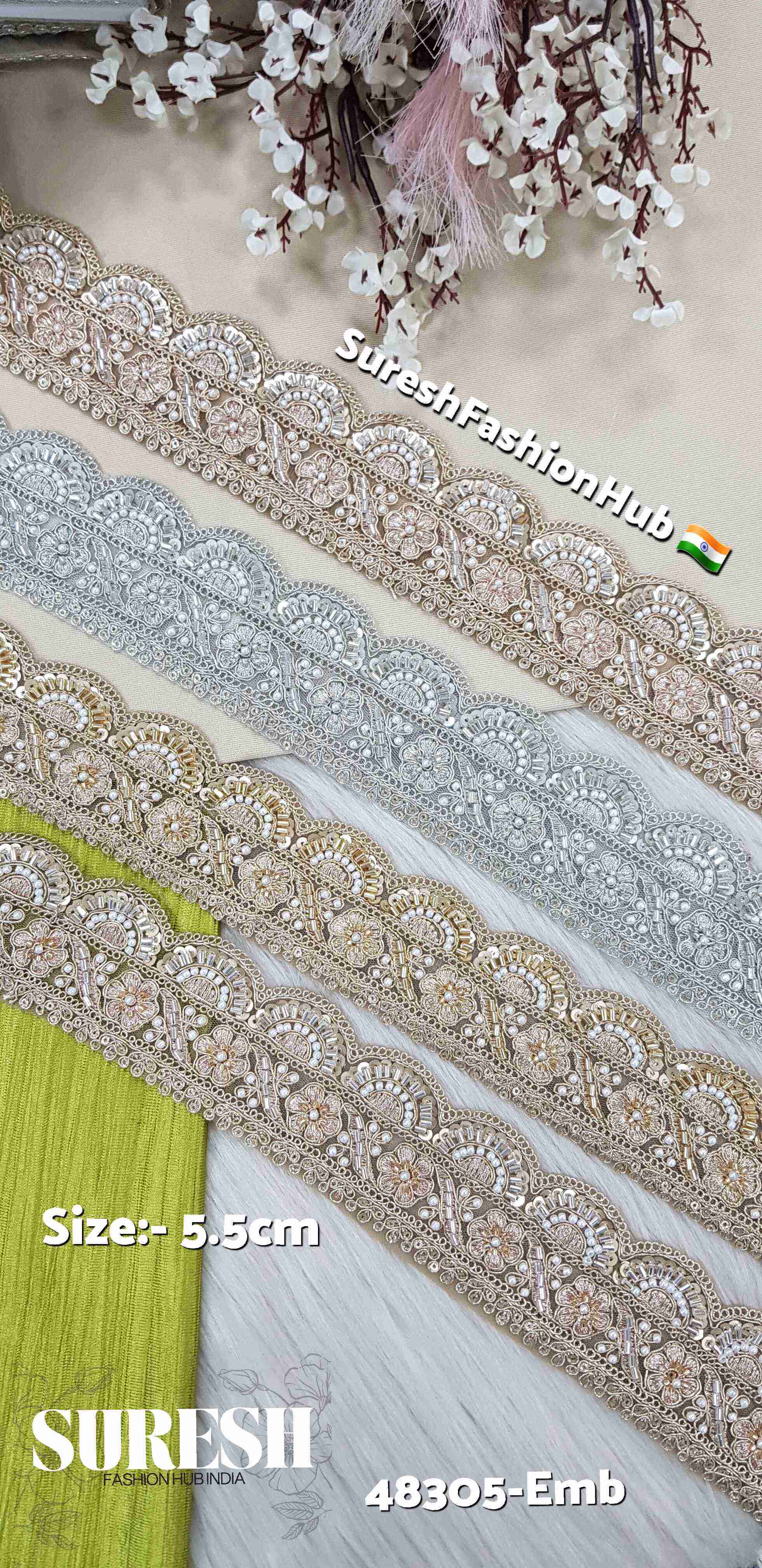 Pearl Elegance Embroidery Lace