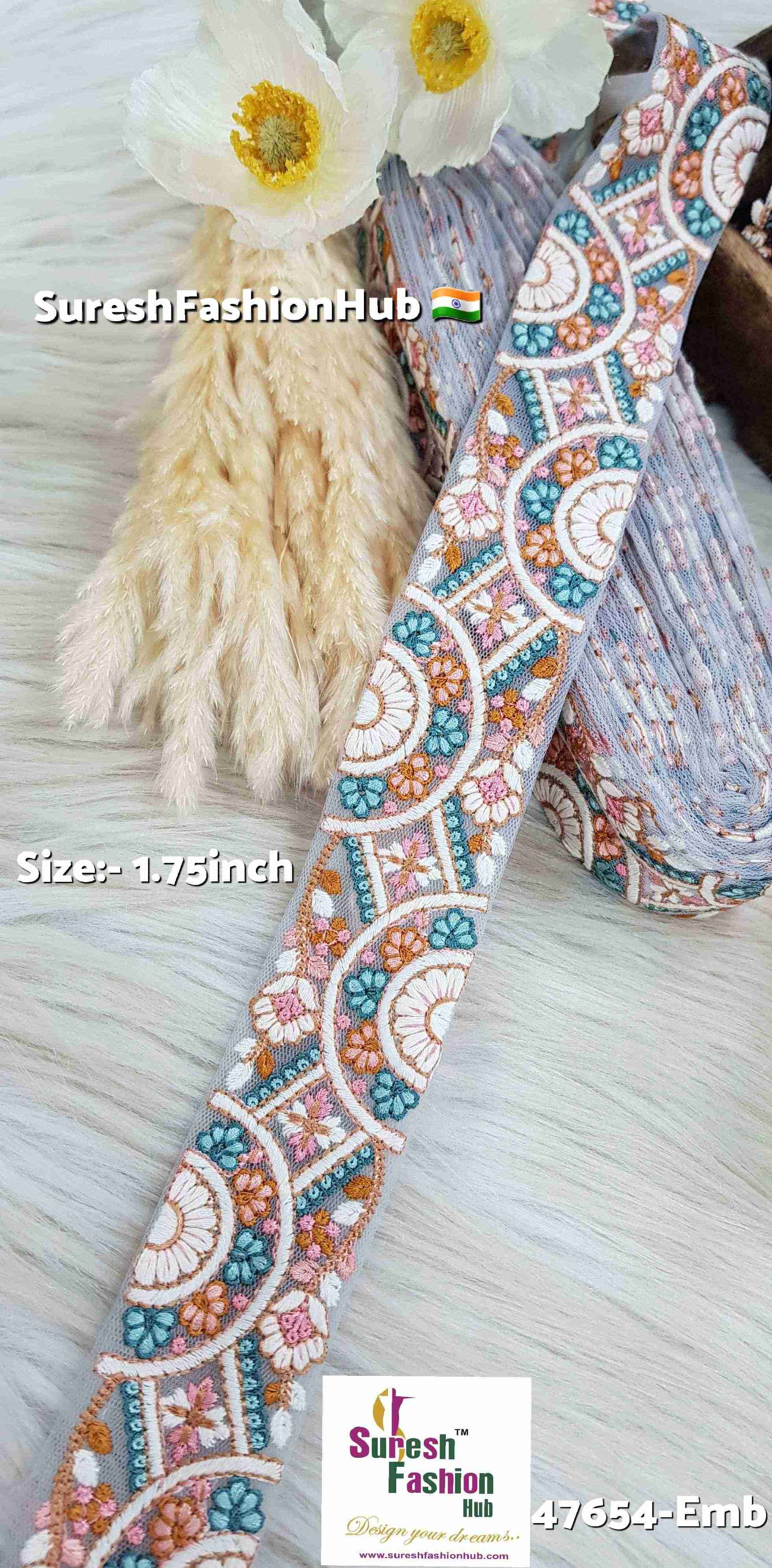 Chic Grey Floral Embroidery Lace