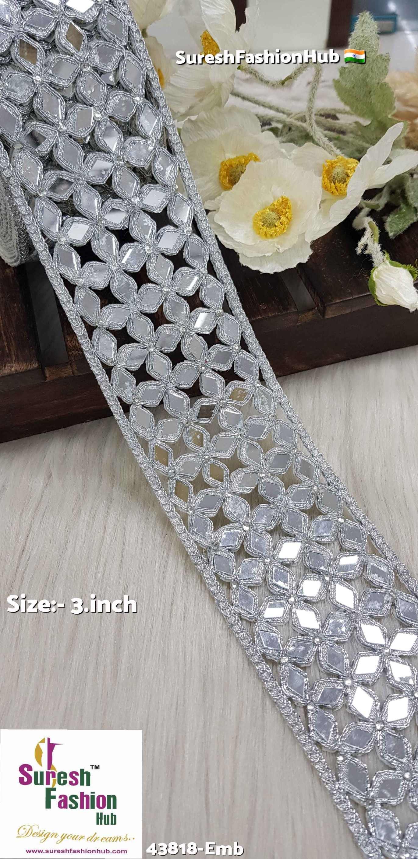 Silver Spark Mirror Border