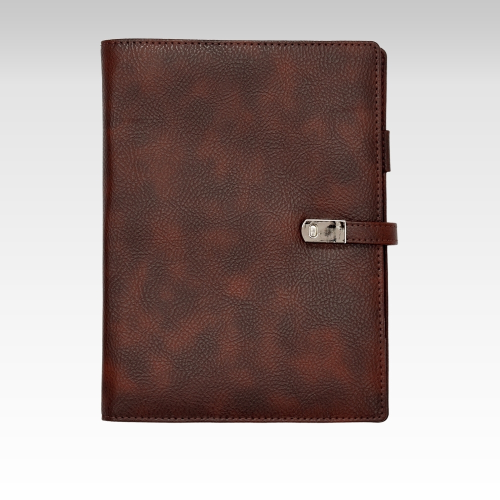 A5 Personal Organizer | Undated | Magnetic Strap Closure | Two Small and One Large Inside Pocket | Classic | Brown