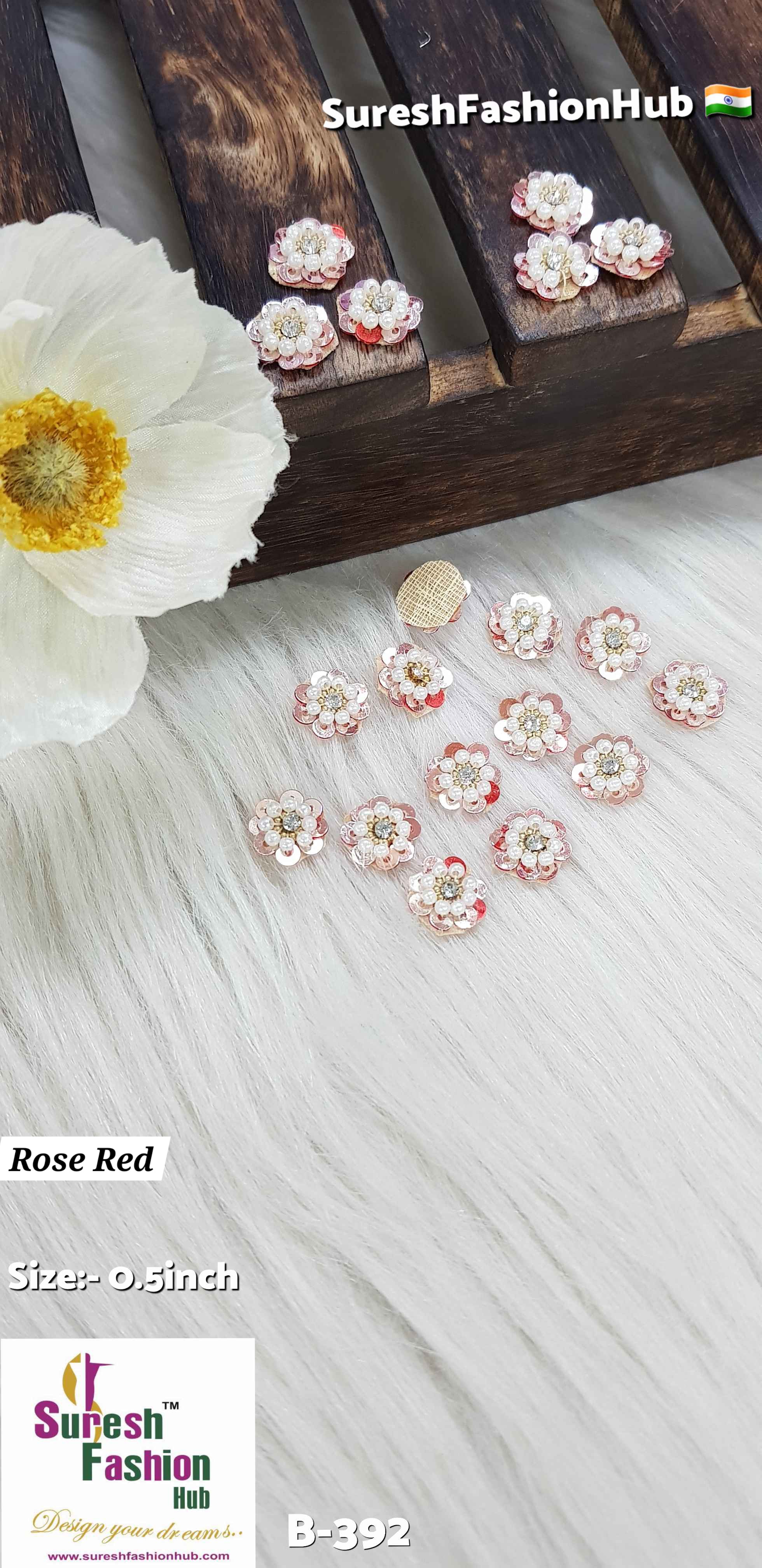 Rose Red Floral Sparkle Butties