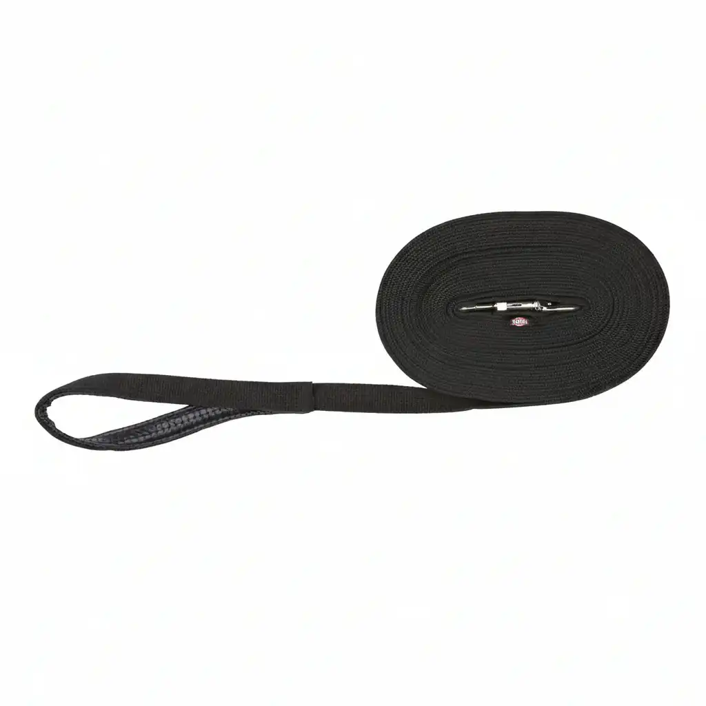 Trixie Flat Strap Tracking Leash for Dogs, Black