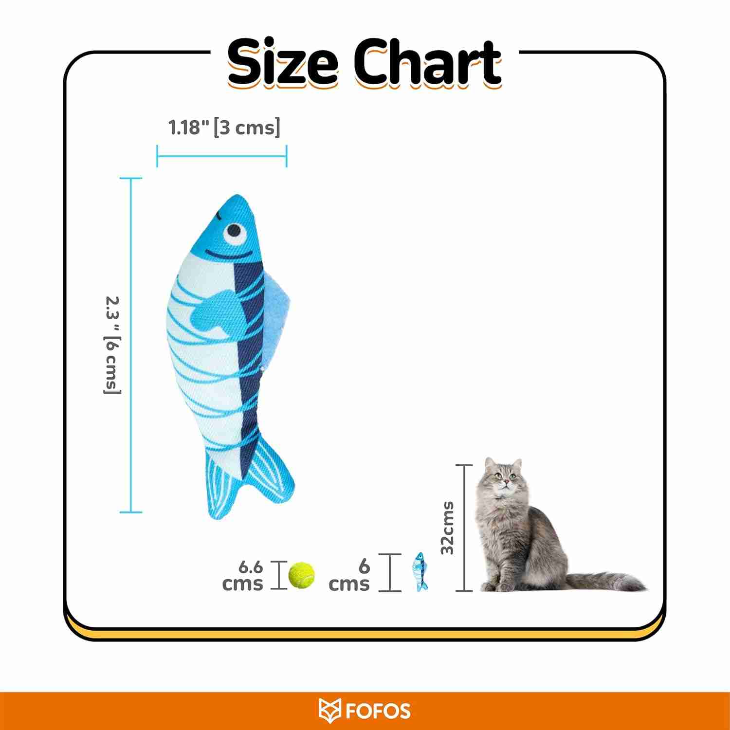 Fofos Sardine Toy for Cats, (Pack of 9)