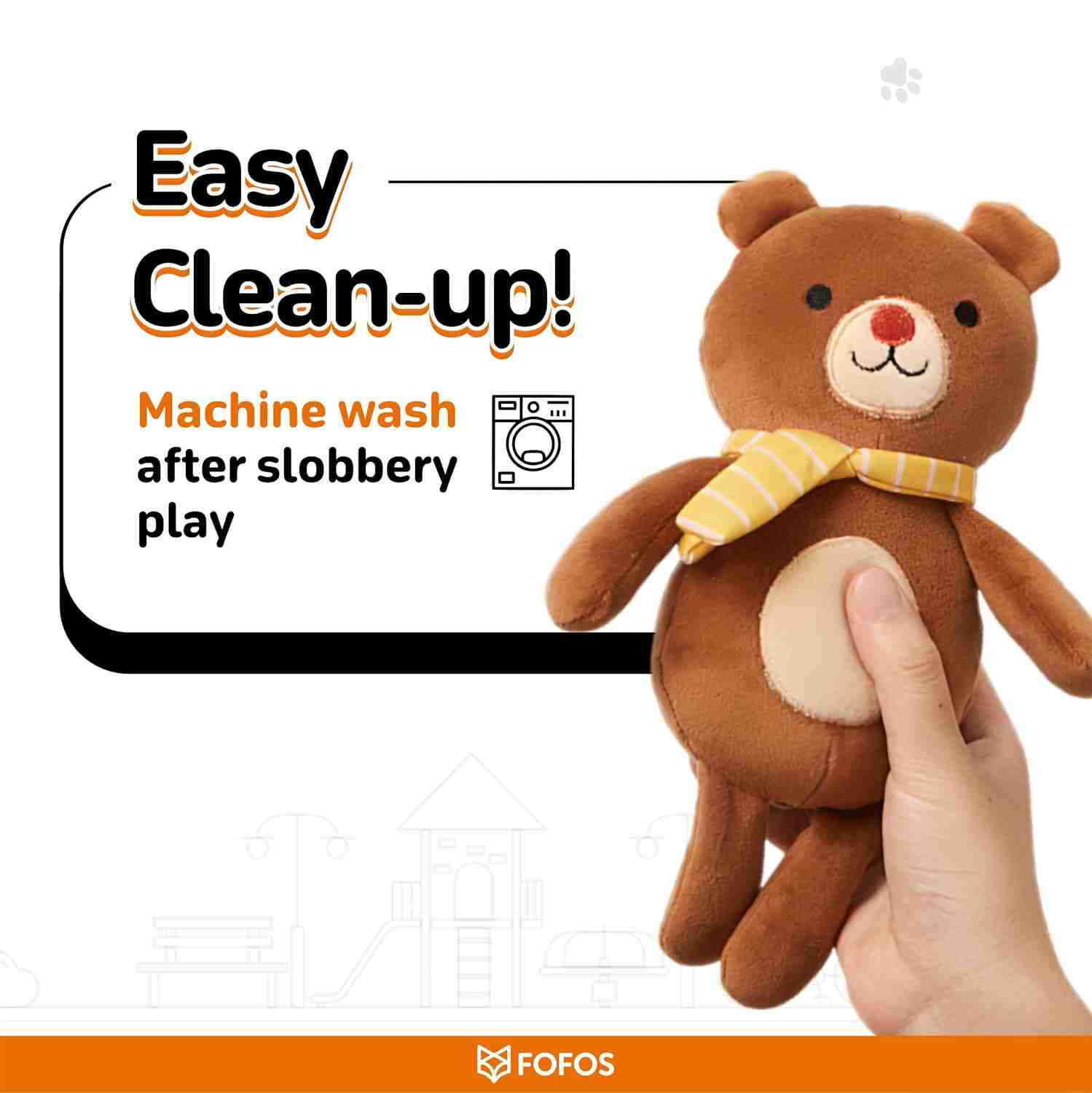 Fofos Fluffy Puppy Toy Bear, Brown