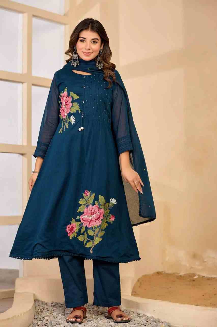 Dark Olo Flower Kurta Pant