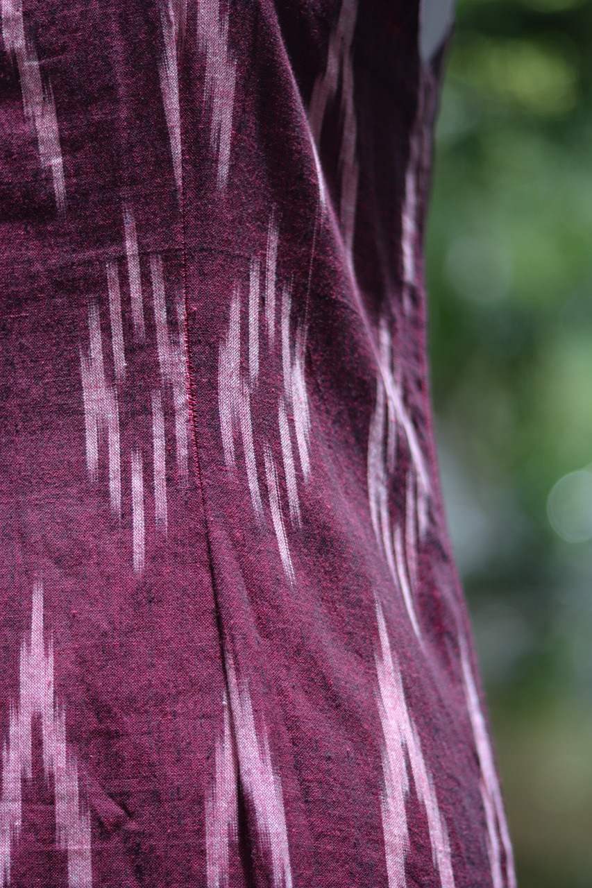Ikkat Maroon