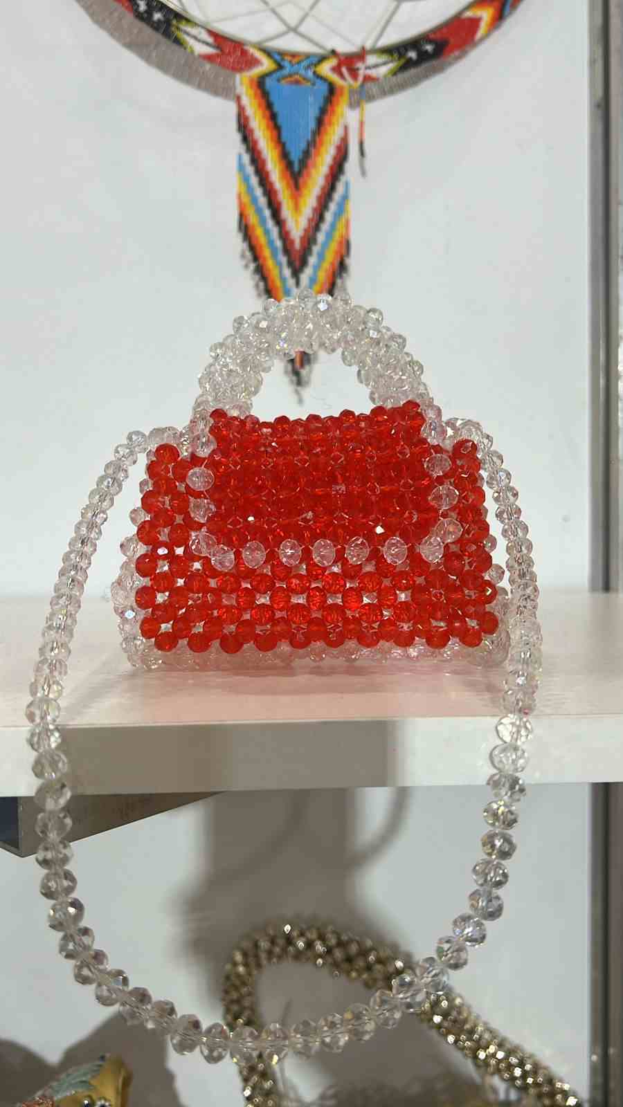Red crystal mini bag