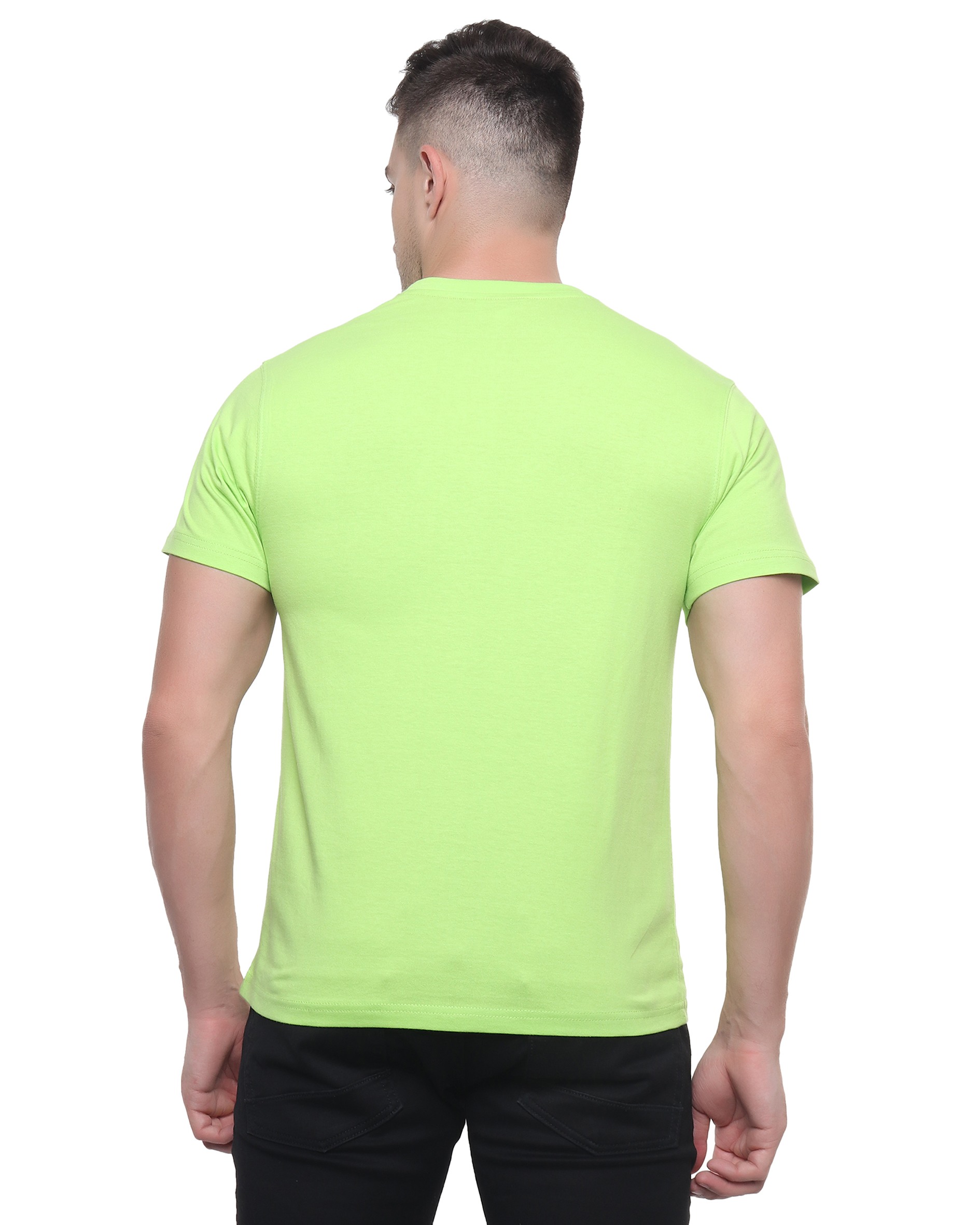 Chartreuse Green Round Neck T Shirt