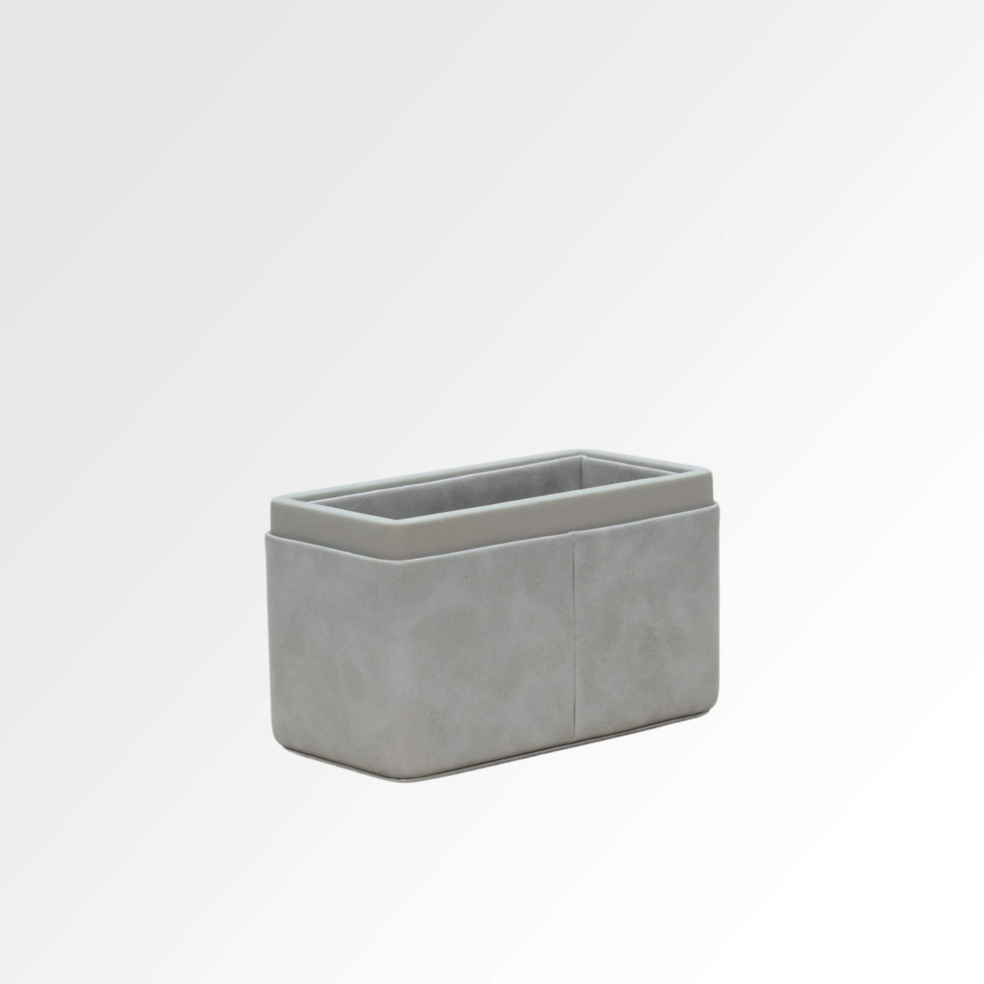 Pen/Pencil Holder | Faux Leather | Rectangular Medium | Moderno | Grey