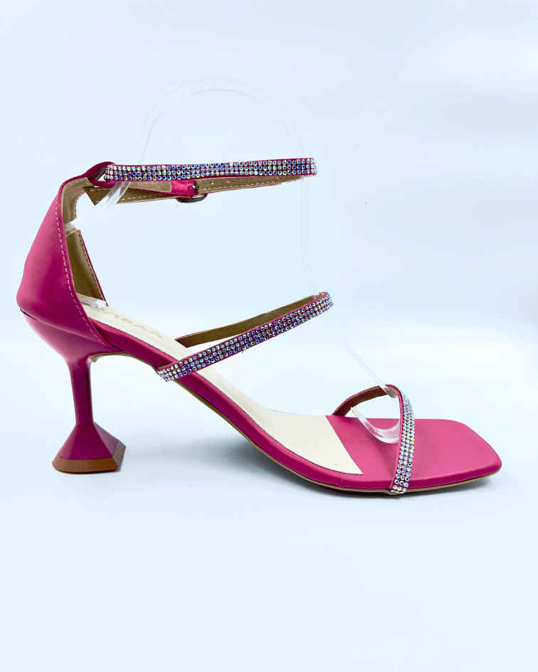 Red 3 strap heels shop