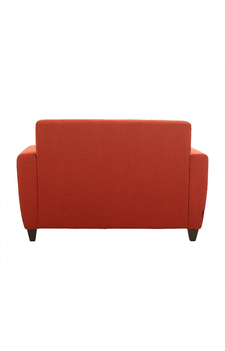 neudot Elegance Sofa for Living Room |2 Person Sofa|Premium Fabric with Cushioned Armrest | Solid Wood Frame|2 Seater in Rusty Cider Orange Color