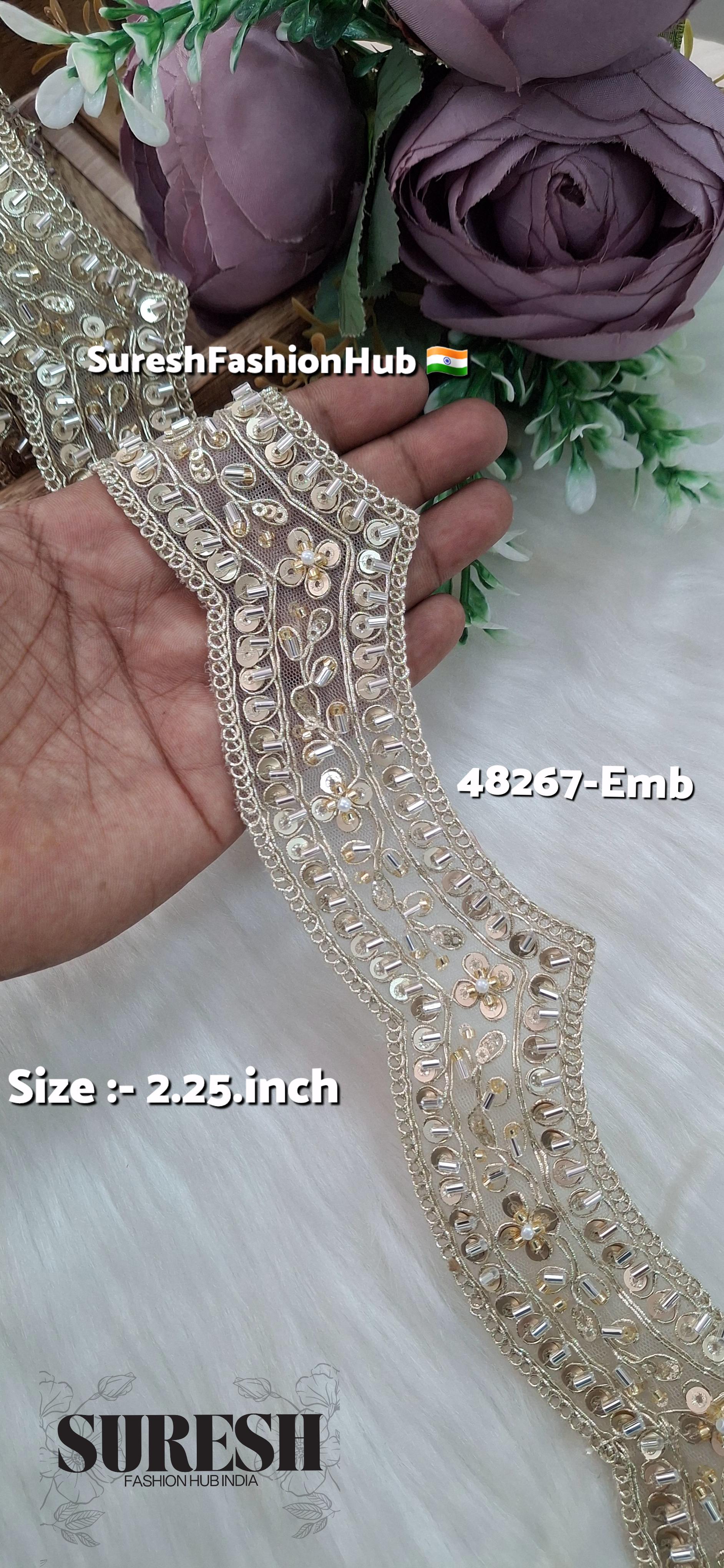  Scallop Pearl Embroidery Lace