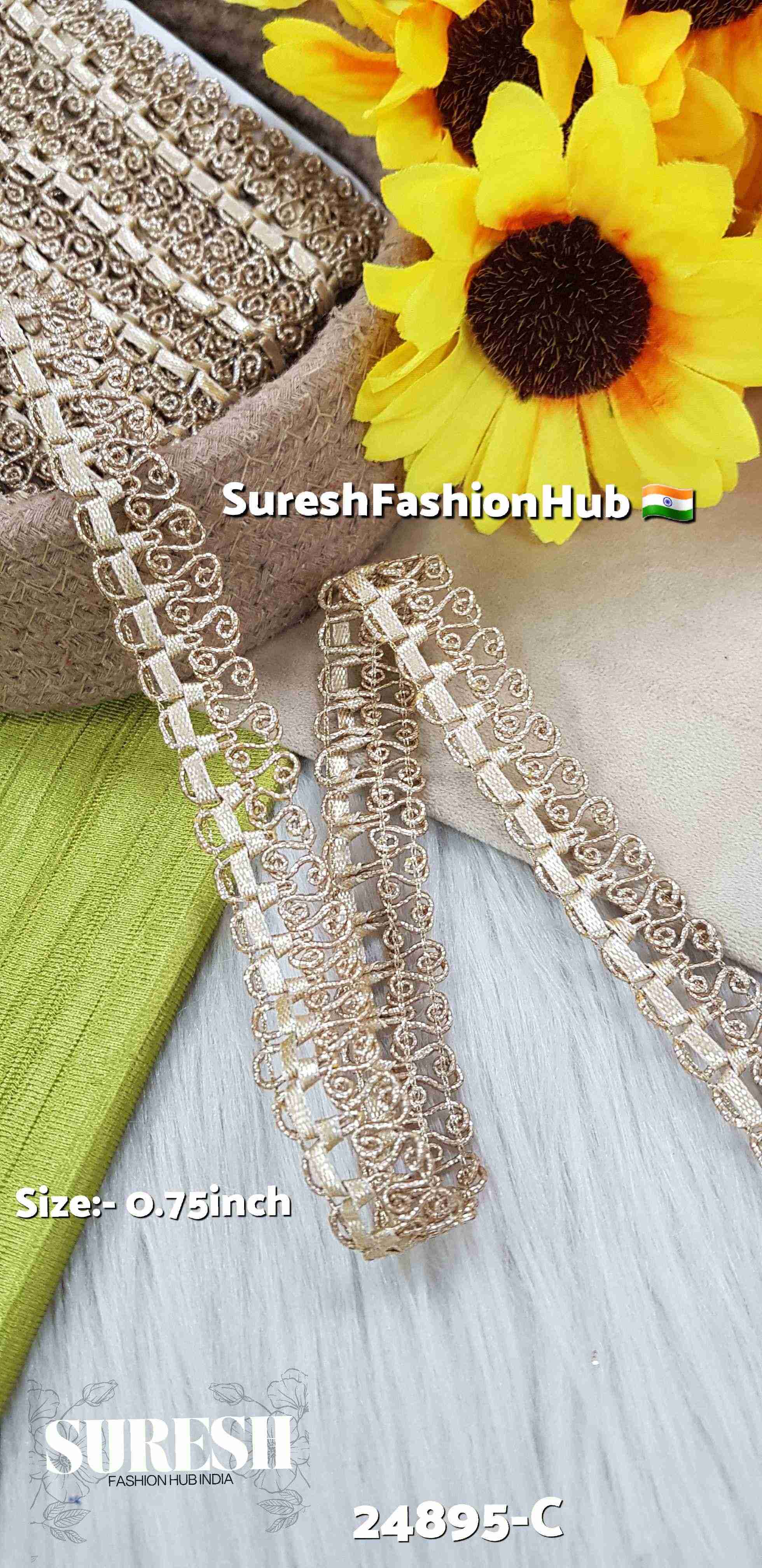 Pearl Dori Gota One-Side Jhalar Lace