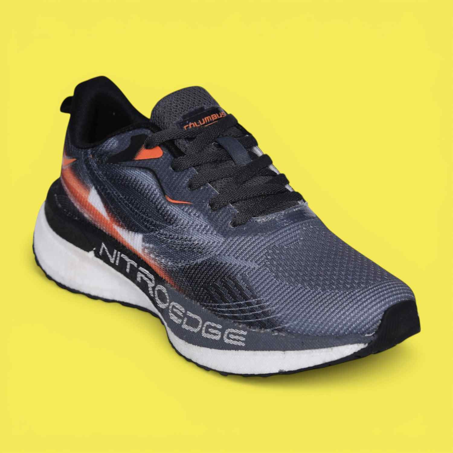 Men’s Nitro Edge Grey Orange Lace-Up Running Shoes