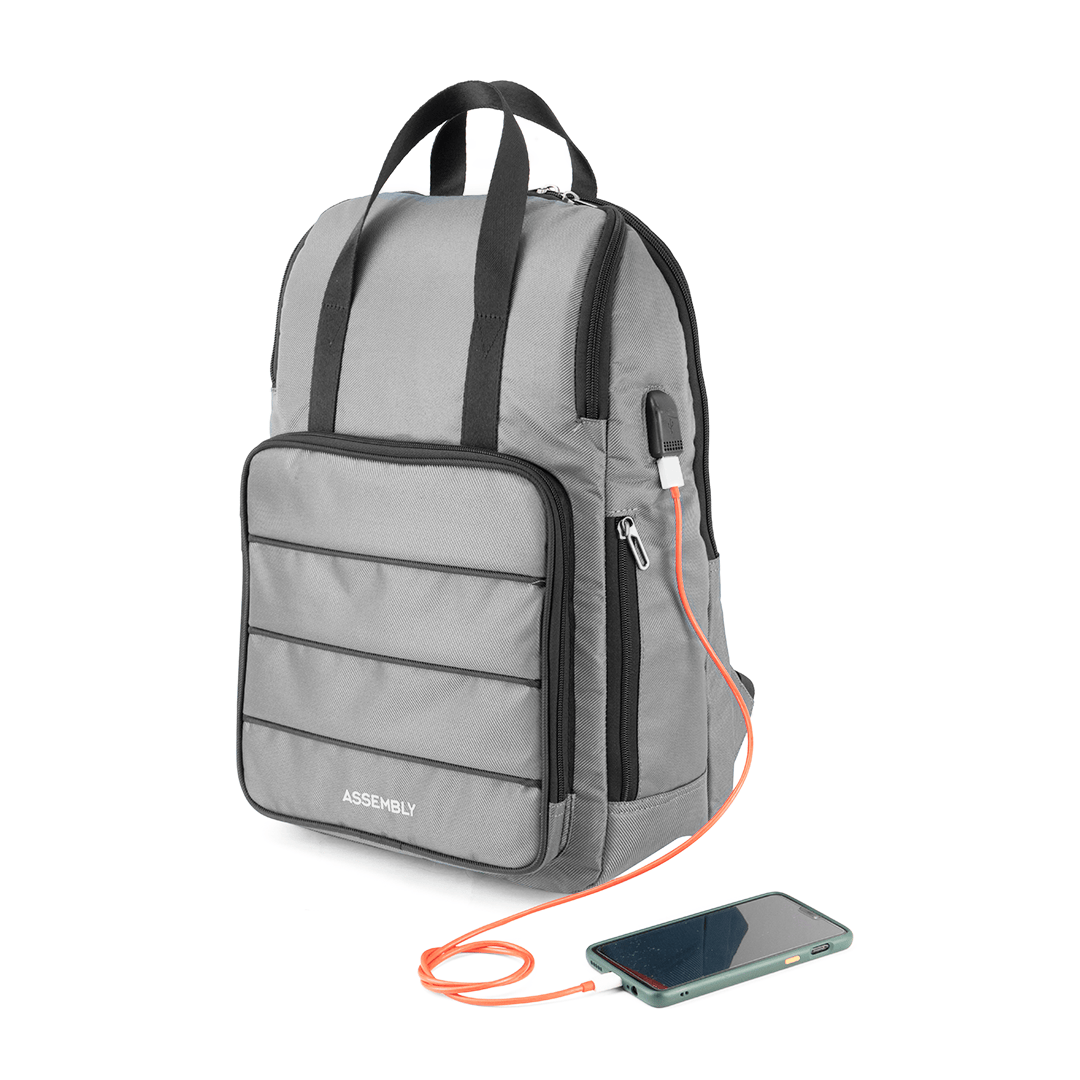 Grey Laptop Backpack (USB Charging Port)| Premium Office Laptop Bag for Men/Women