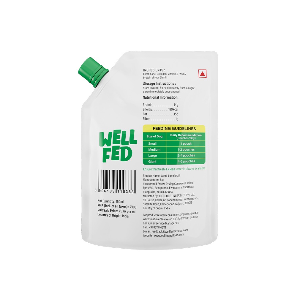 Well Fed Lamb Bone Broth – 150 ml
