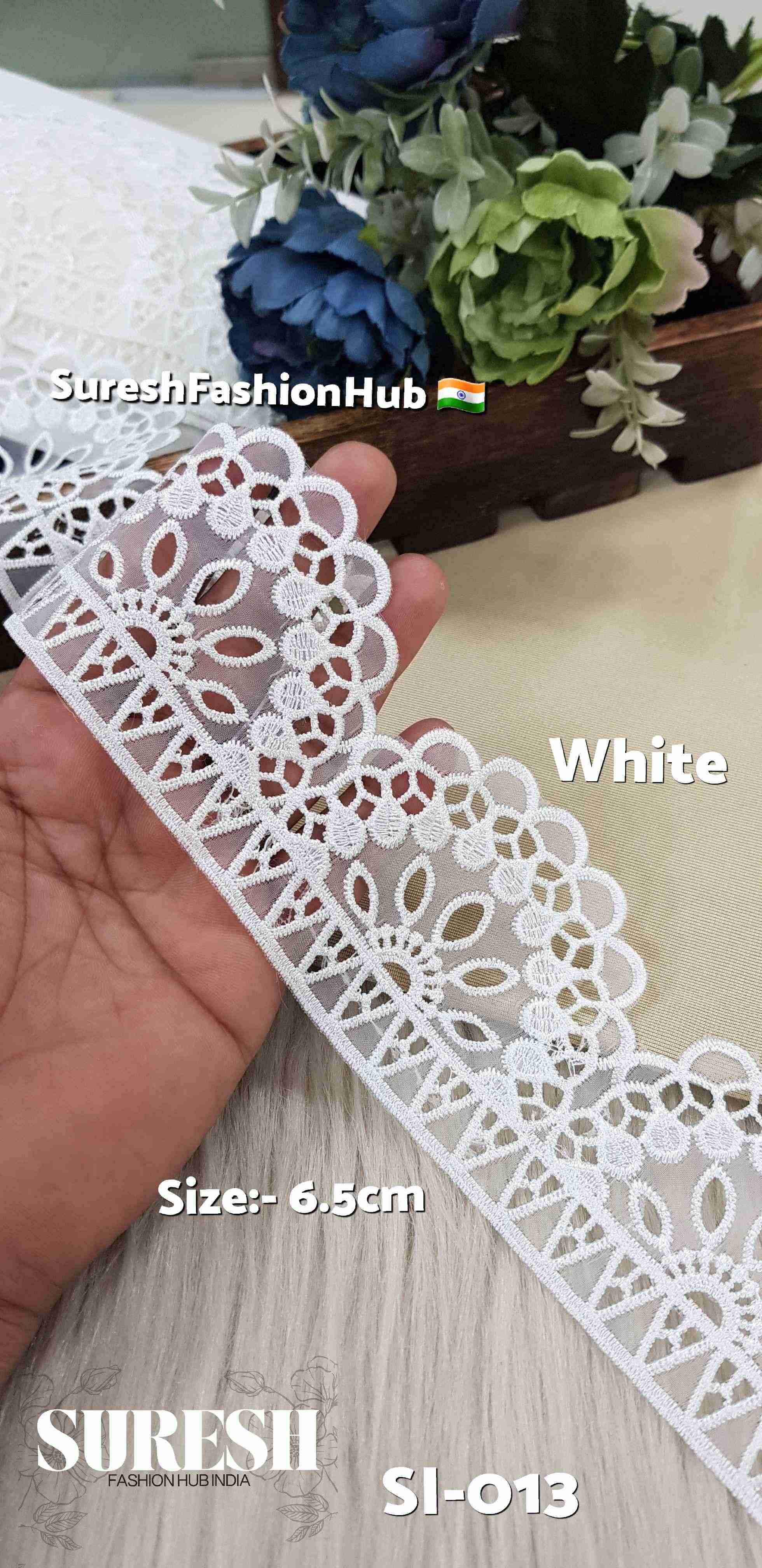 Majestic Bloom White Organza Lace