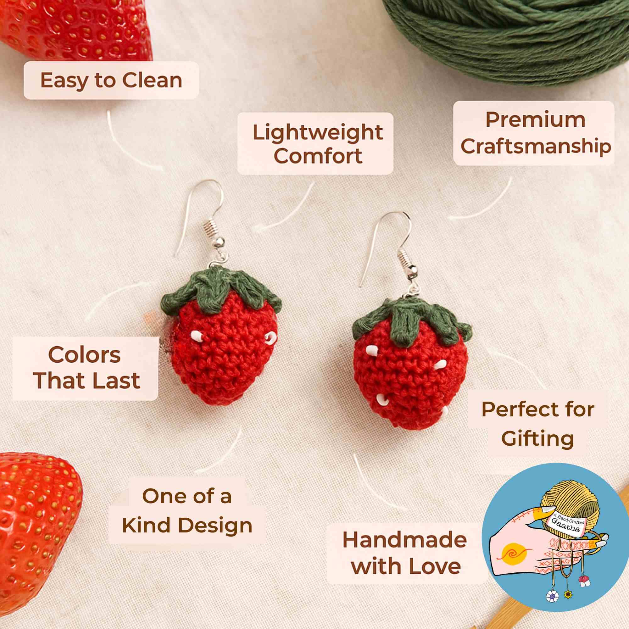 Strawberry Beaded Earrings