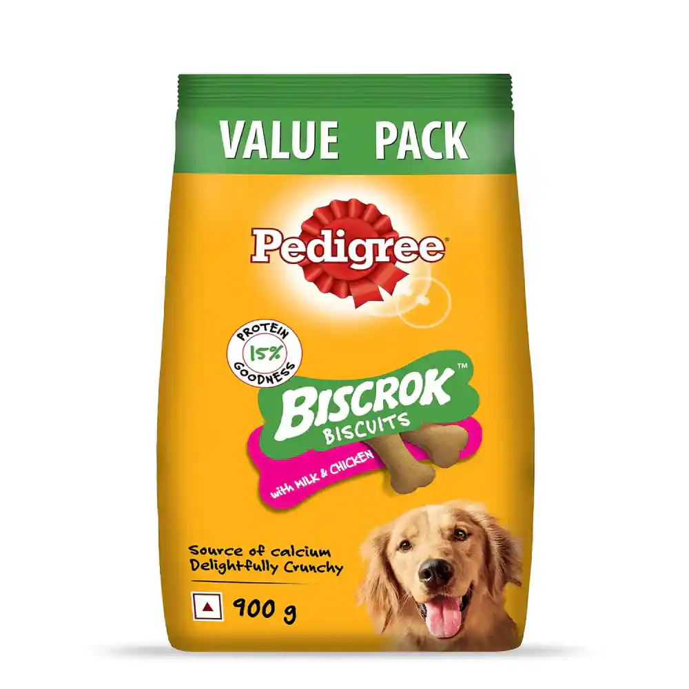 Pedigree | Pedigree Milk and Chicken Flavour Biscrok Biscuits Dog Treats 900g