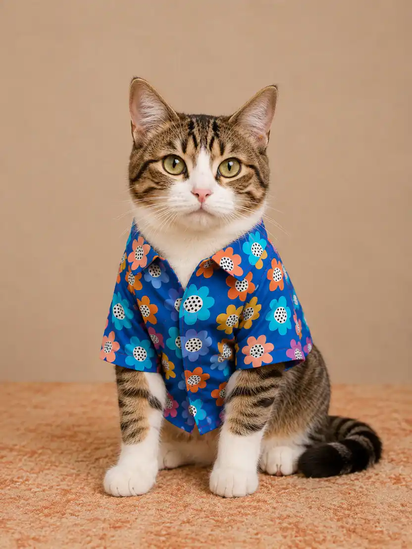 Pawsh Pet Blue Flower Print Shirt for Dogs & Cats