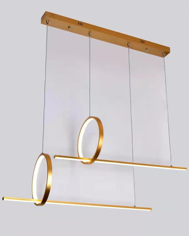 Order Happiness | Order Happiness Gold Metal Decorative Ring Hanging Ceiling Light Modern Led Pendant Light for Home Living Room Office Decoration 1