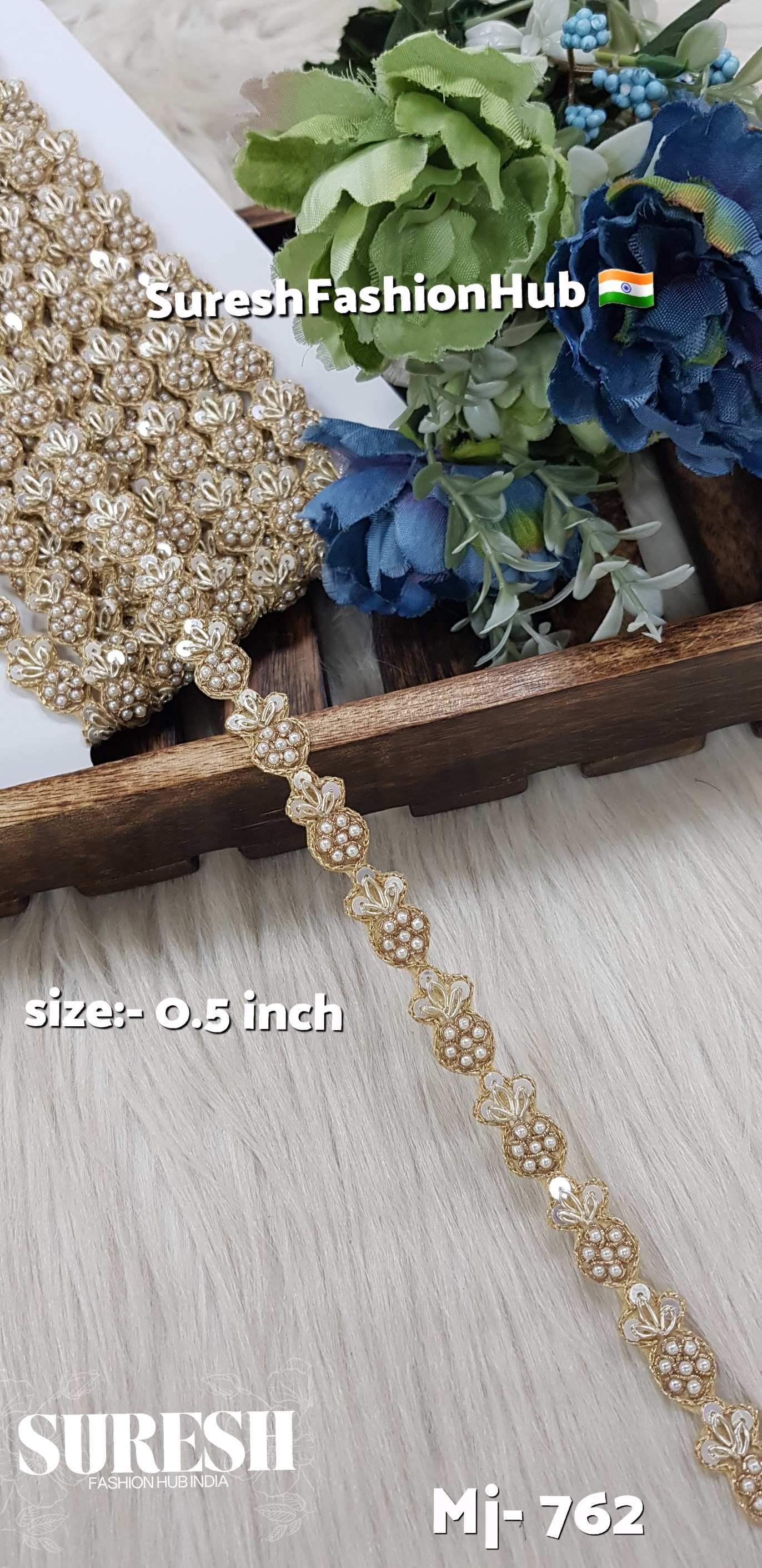 Pearl Bloom Zardosi Lace