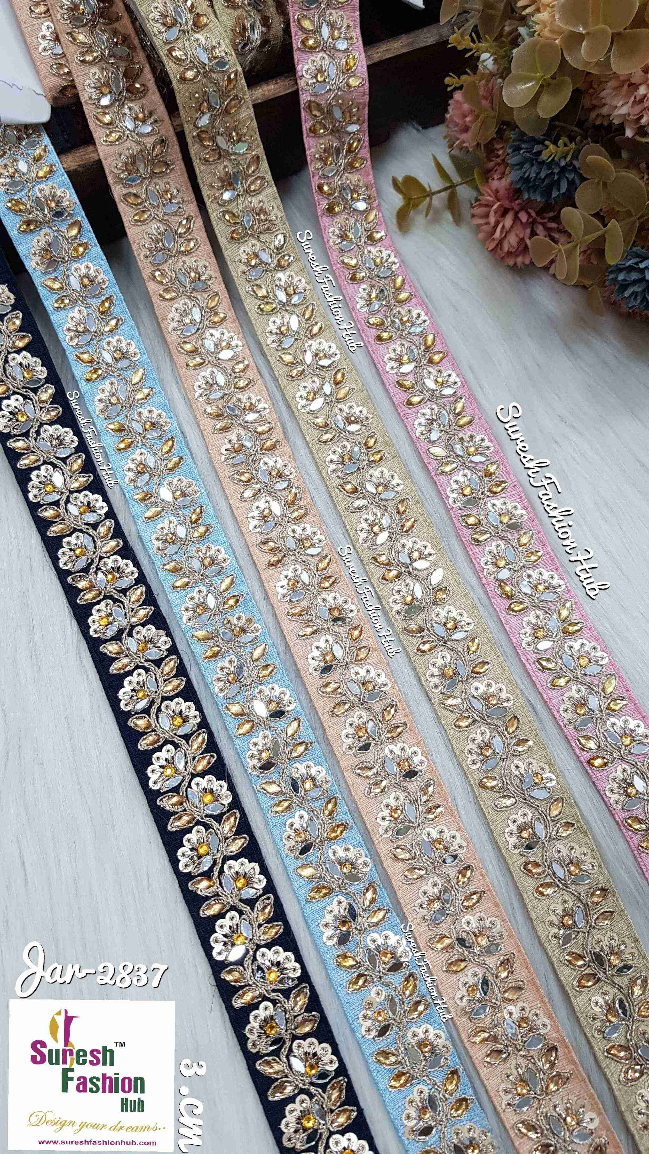 SKY Blue Fabric Jewel Harmony Trim