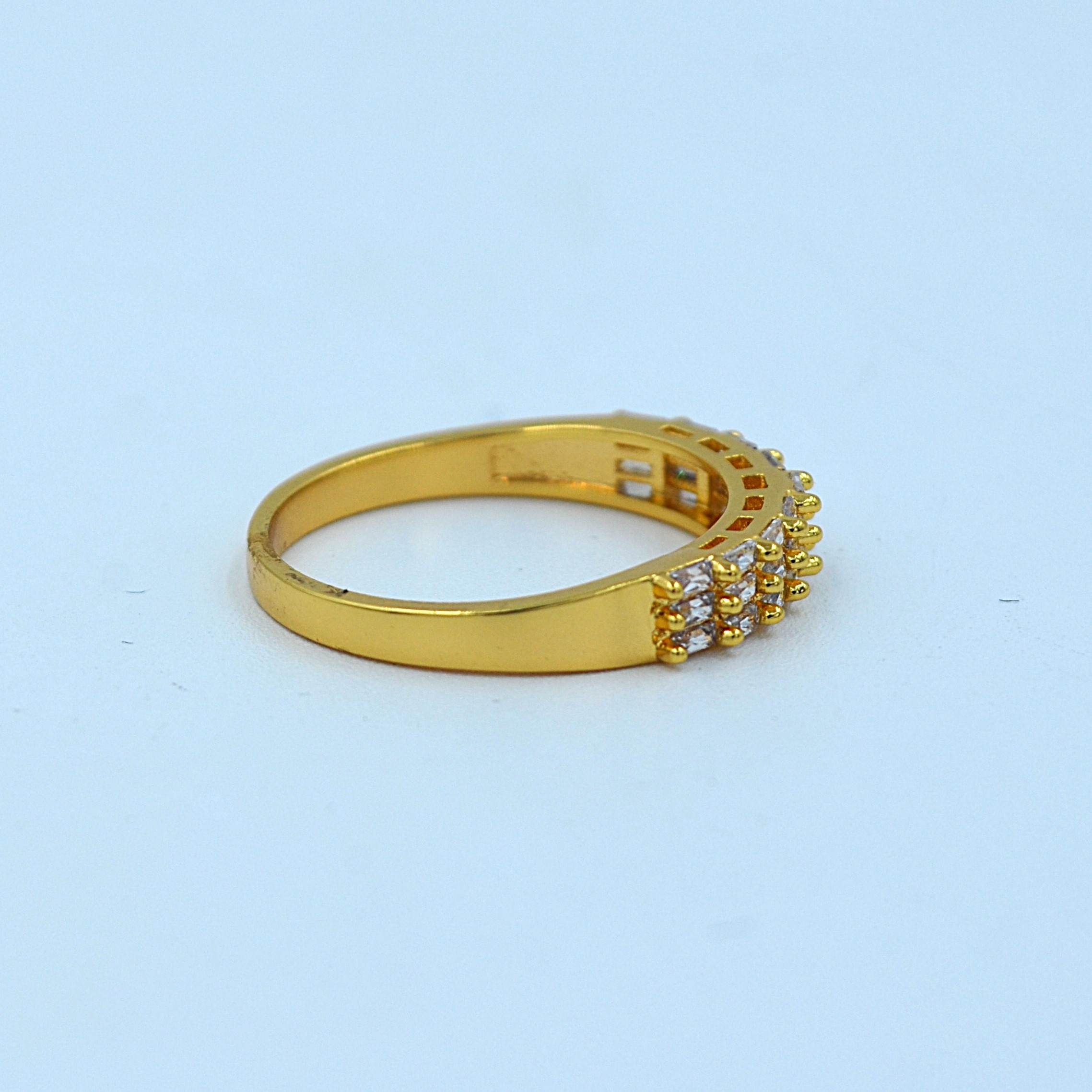The Nila Gold plated Crystal Studded Ring