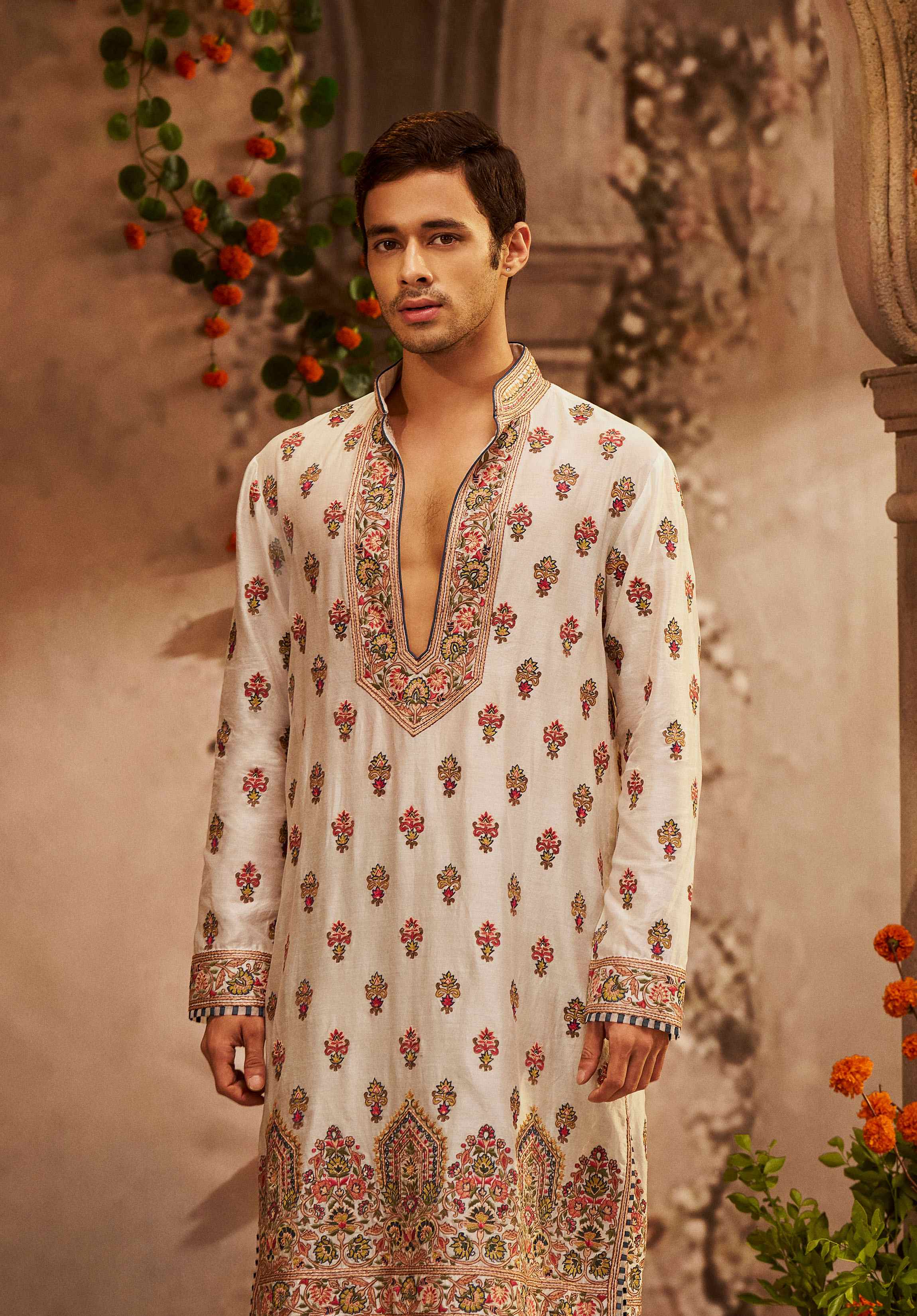 Off White Chanderi Kurta