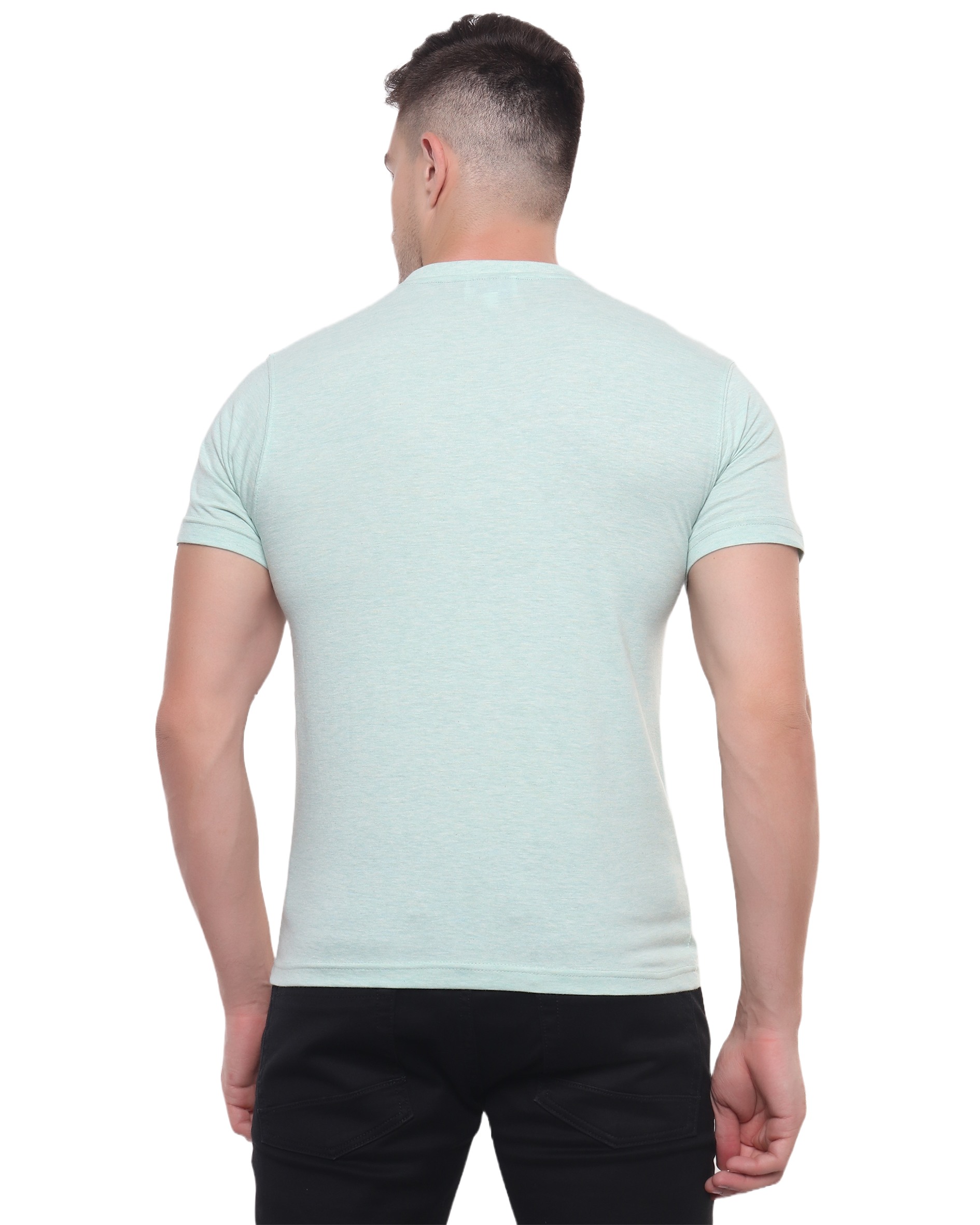 Tea Green Round Neck T Shirt