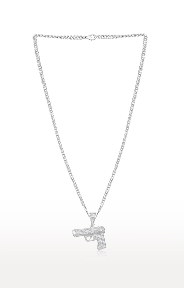 WRAPGAME | Unisex Silver Iced P92 Pendant