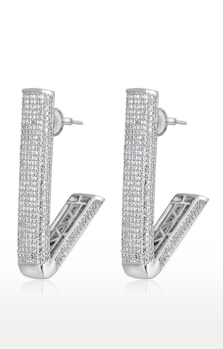 WRAPGAME | Unisex Silver Iced Zinger Earrings