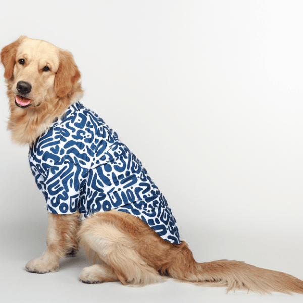Ezra Polyester Blend Dog Shirt – Abstract Blue