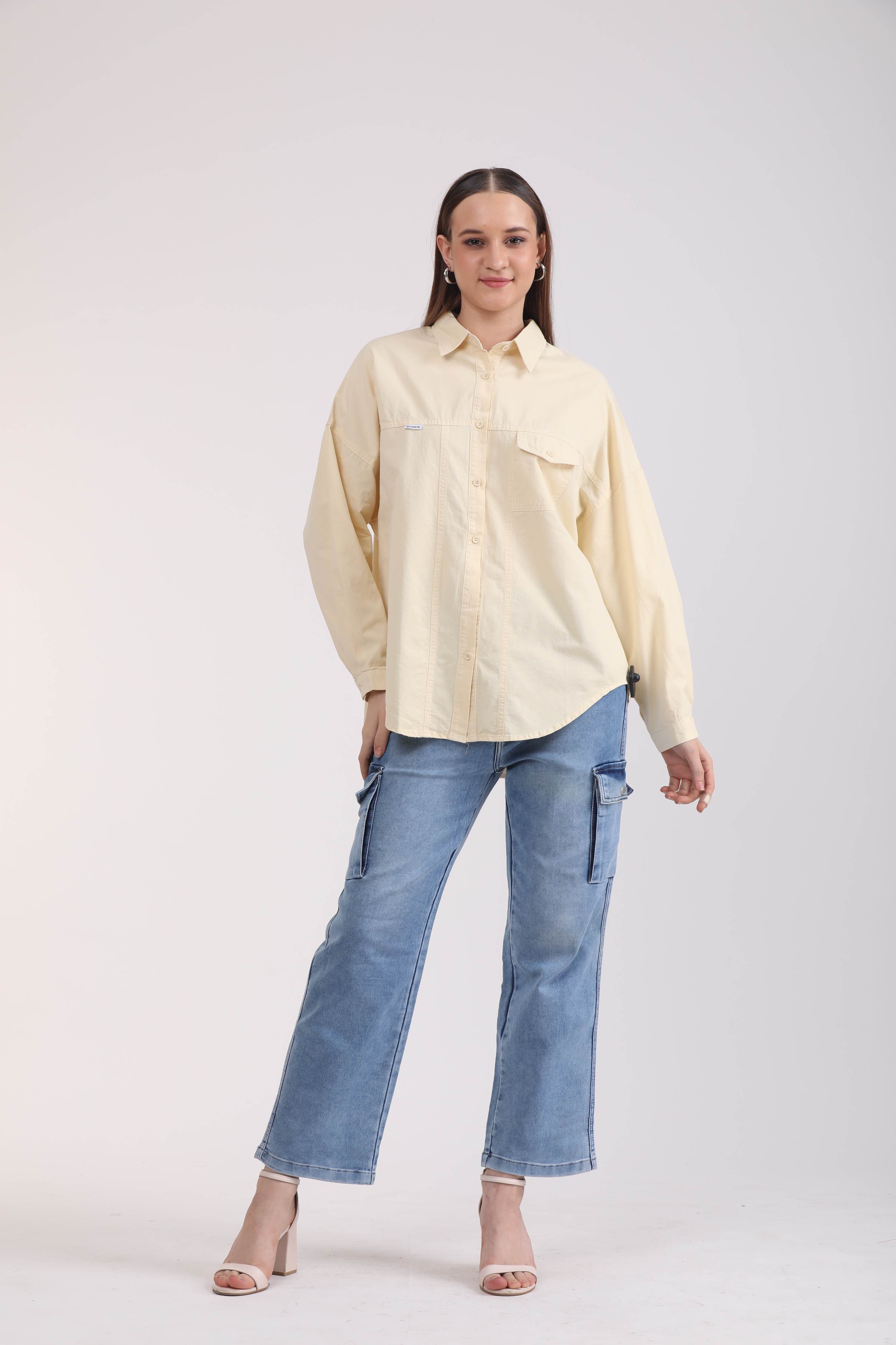 Albion Women Beage Blouson Top
