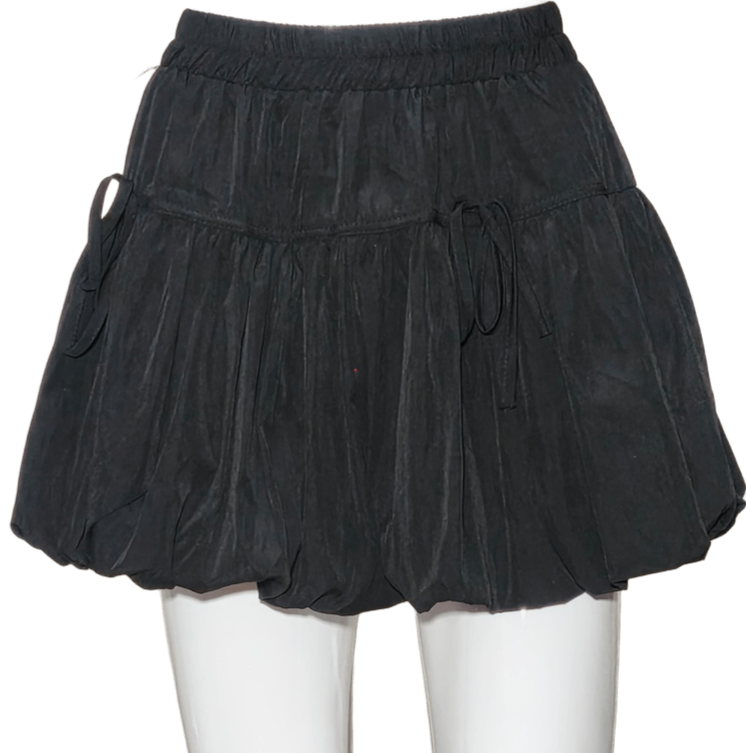 Max Fashion Women's Black Fancy Bubble Mini Skirt