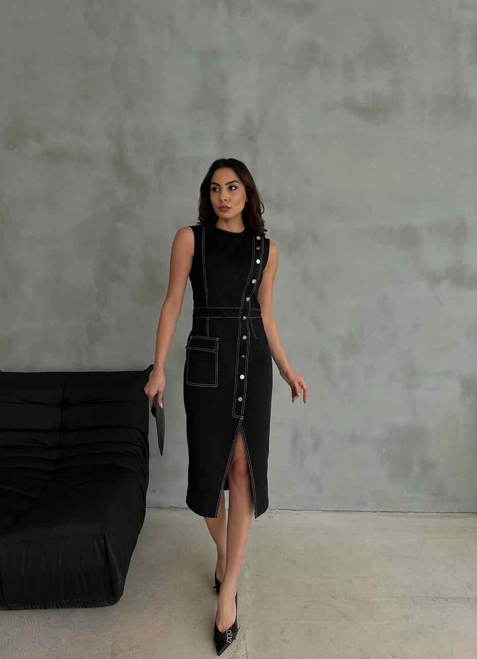 Black denim dress