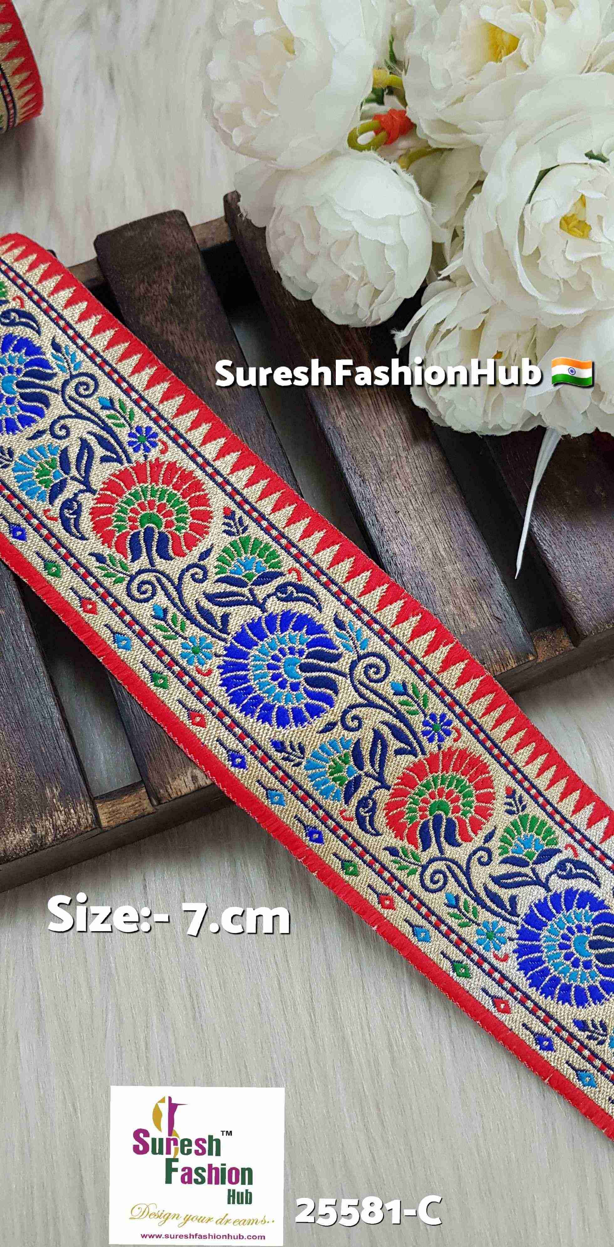 Red Elite Floral Banarasi Lace