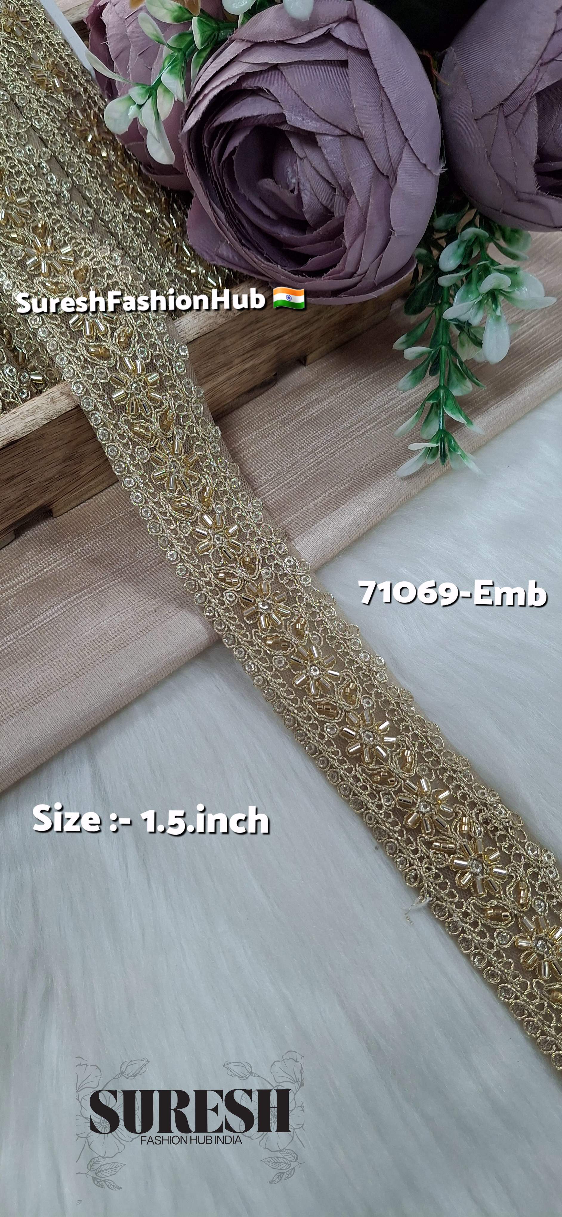 Pearl Blossom Embroidery Border Lace