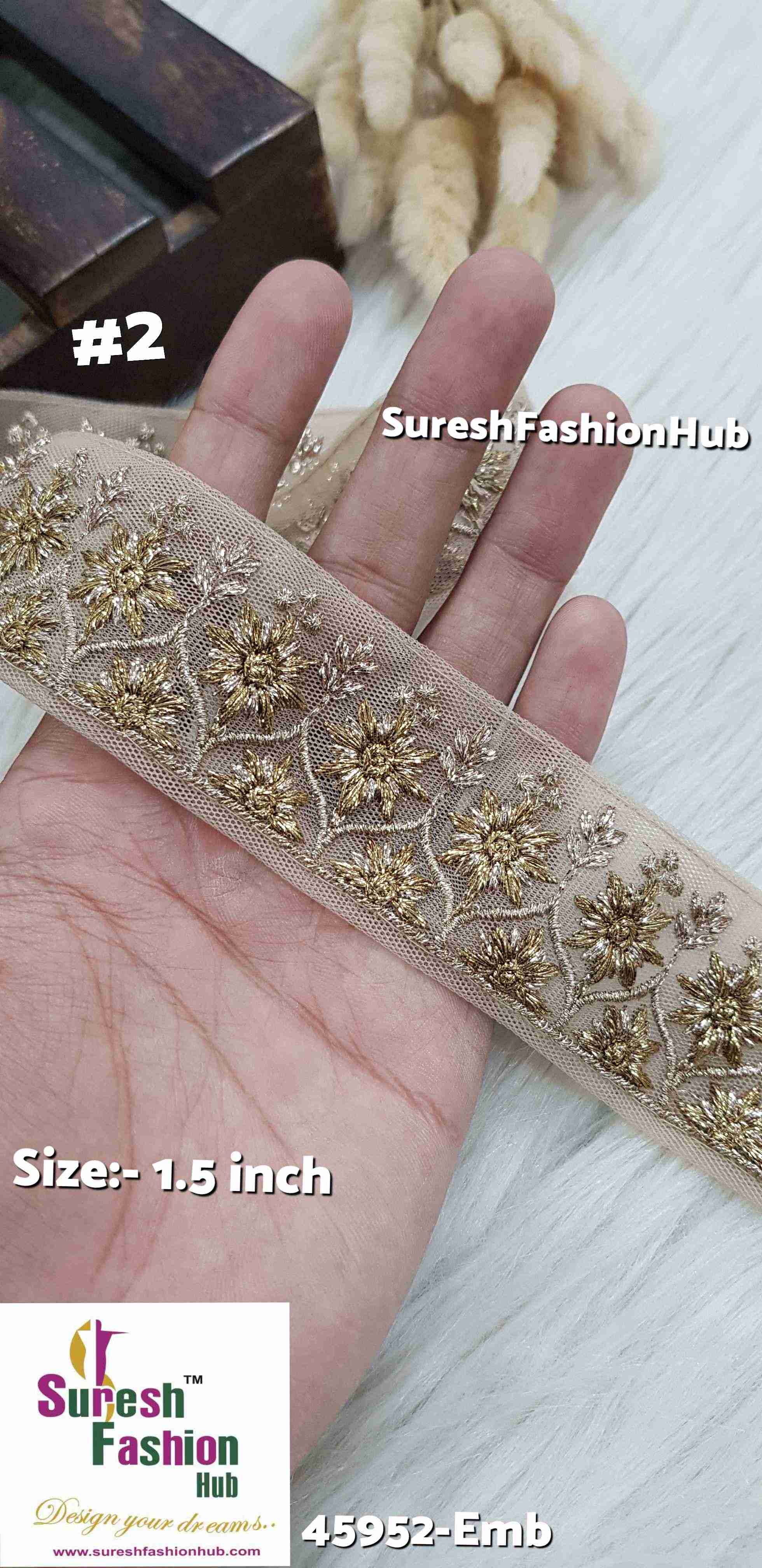 Opulent Matte + Pearl Mix Badla Embroidered Lace Roll