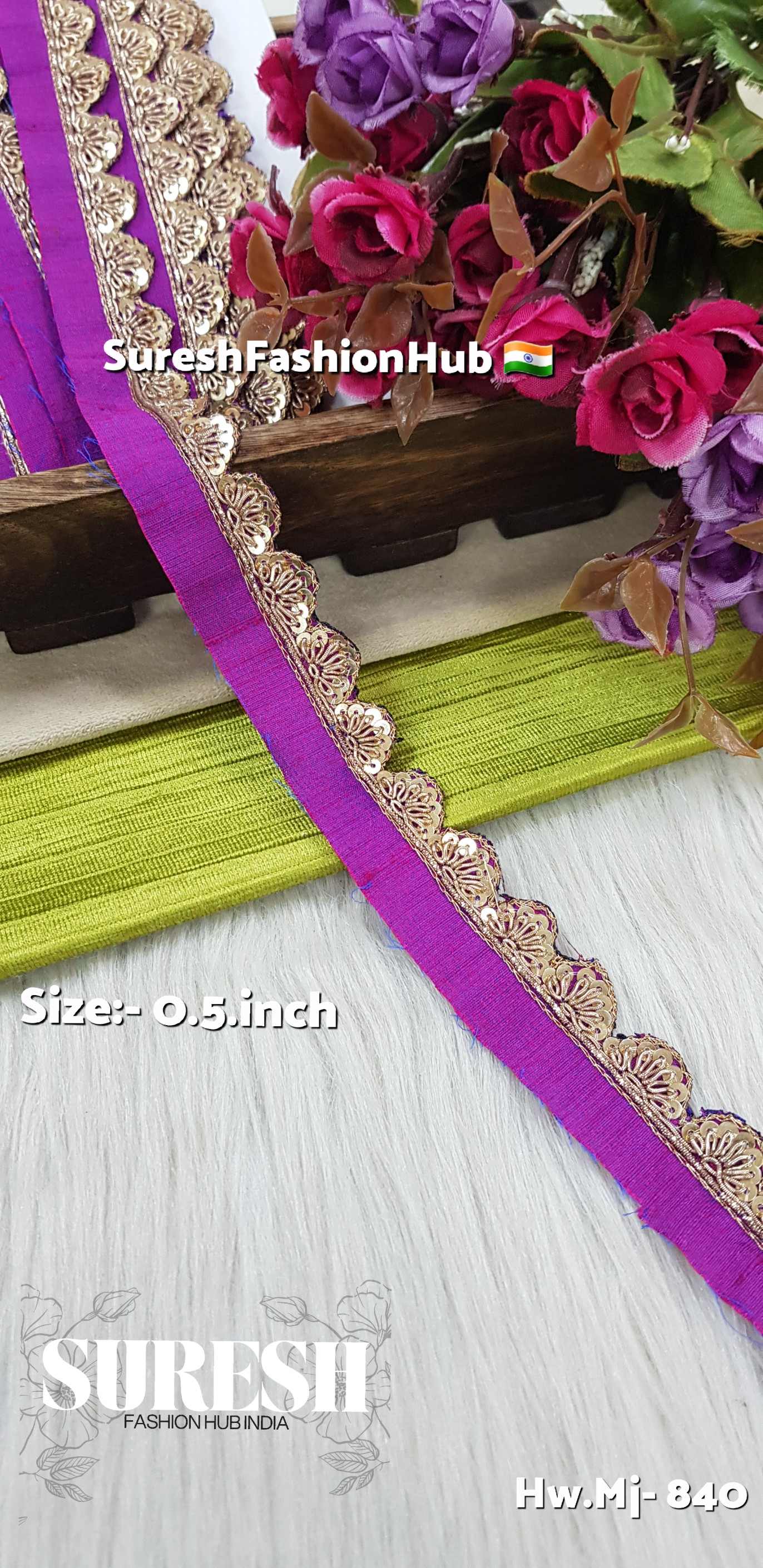 Purple Zardosi Scalloped Border – Mj-840